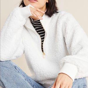Karine Quarter-zip Sherpa Pullover Sweater XS
